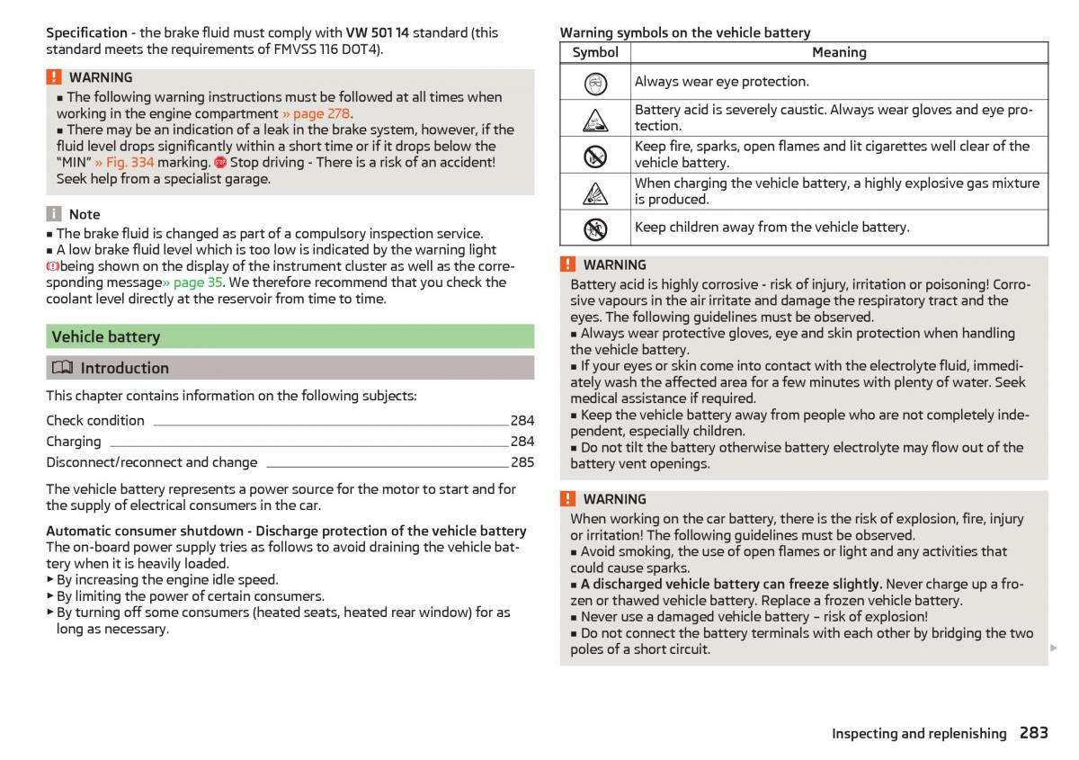 Skoda Kodiaq owners manual / page 285