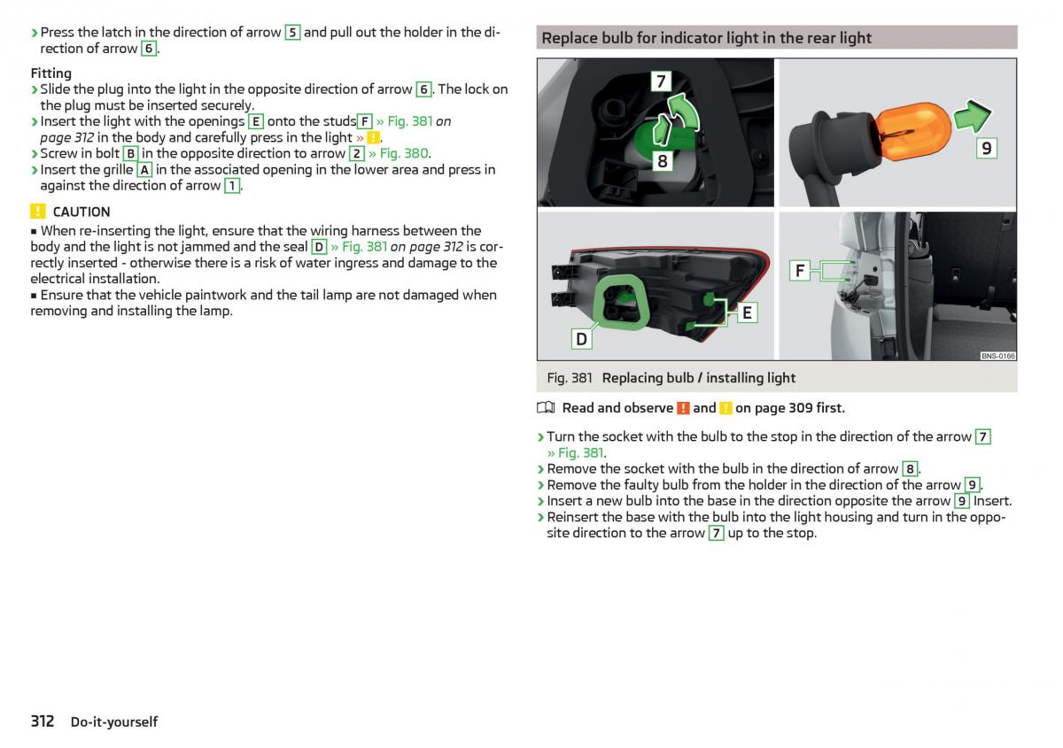 Skoda Kodiaq owners manual / page 314