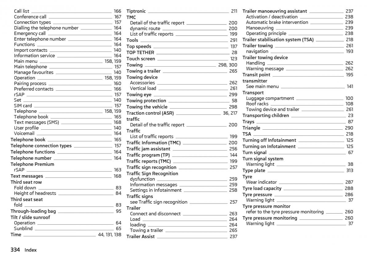 Skoda Kodiaq owners manual / page 336