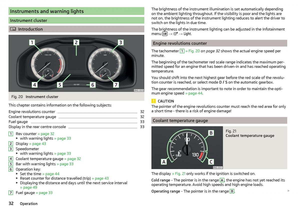 Skoda Kodiaq owners manual / page 34