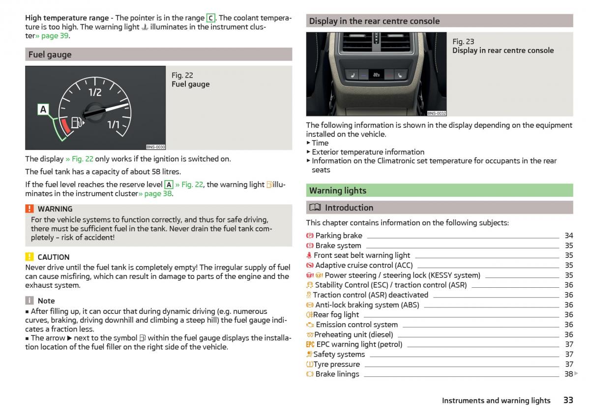 Skoda Kodiaq owners manual / page 35