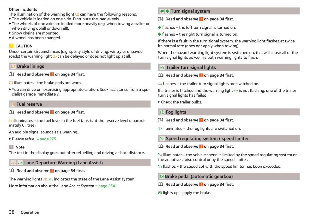 Skoda Kodiaq owners manual / page 40