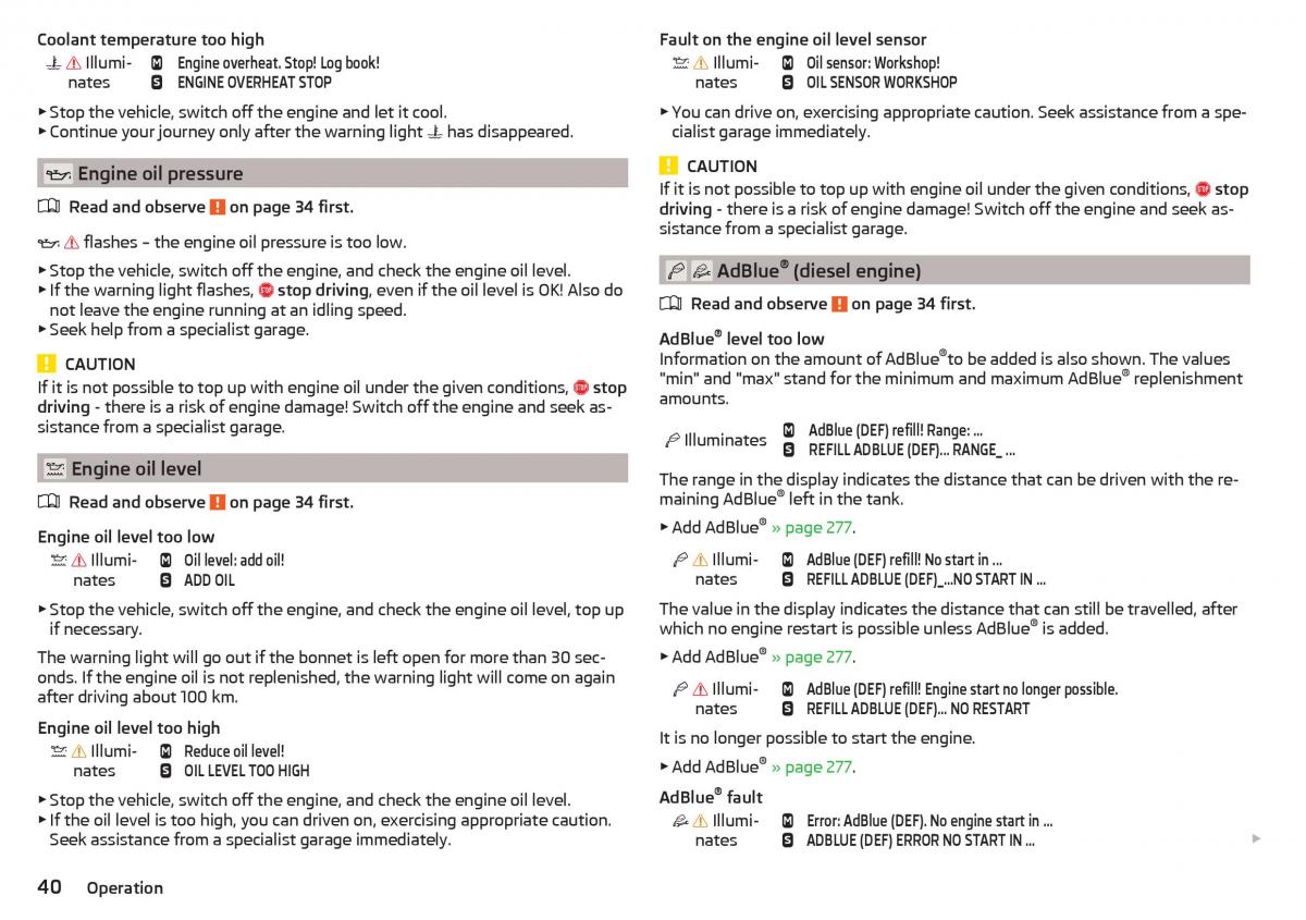 Skoda Kodiaq owners manual / page 42