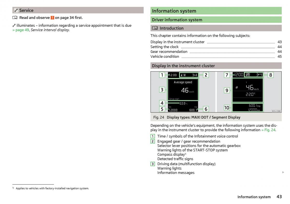 Skoda Kodiaq owners manual / page 45