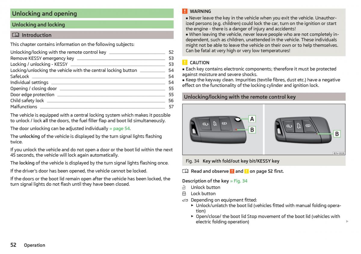 Skoda Kodiaq owners manual / page 54