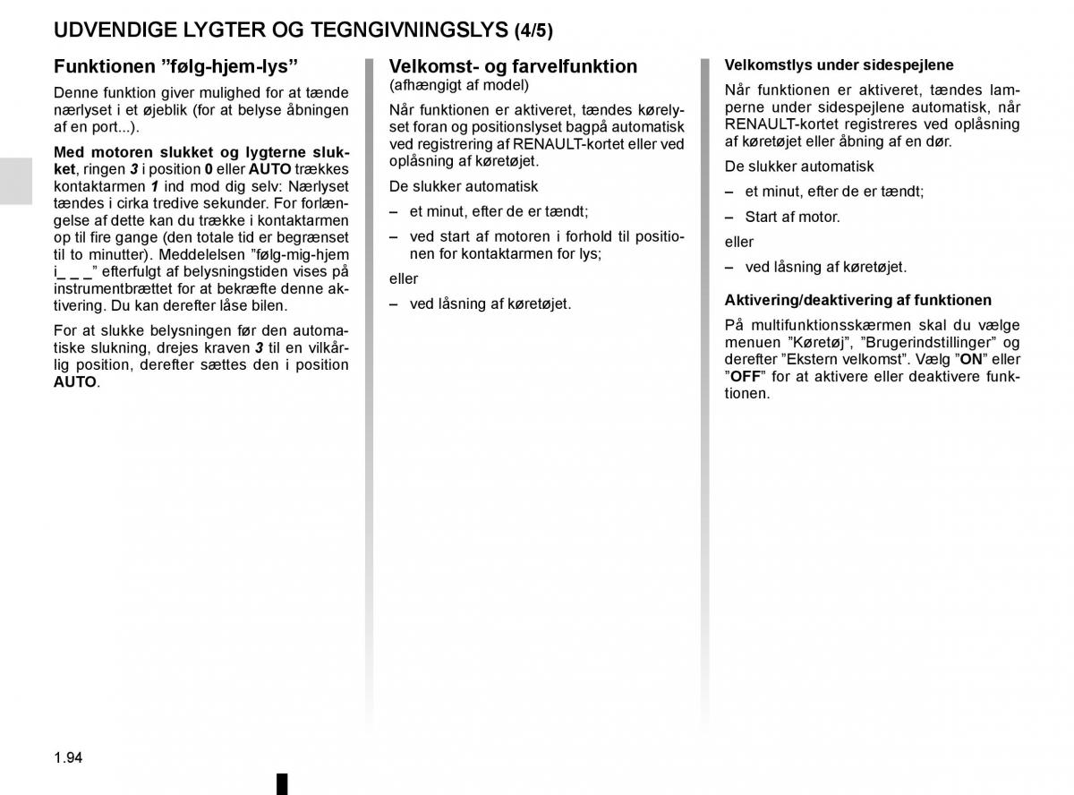 Renault Megane IV 4 Bilens instruktionsbog / page 100