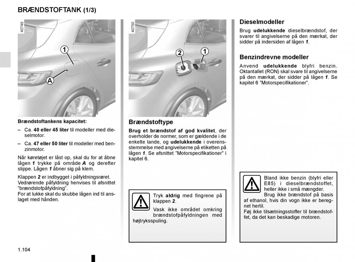 Renault Megane IV 4 Bilens instruktionsbog / page 110