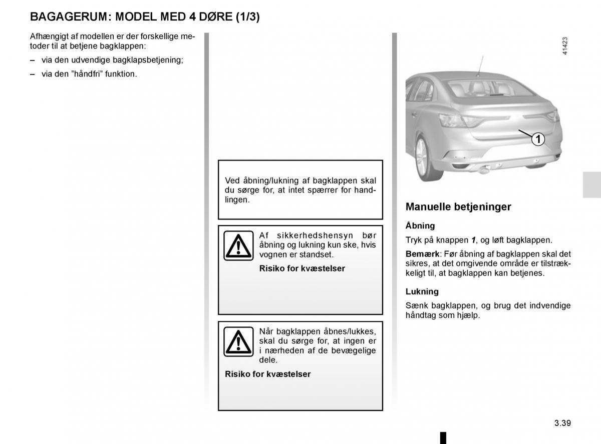 Renault Megane IV 4 Bilens instruktionsbog / page 233