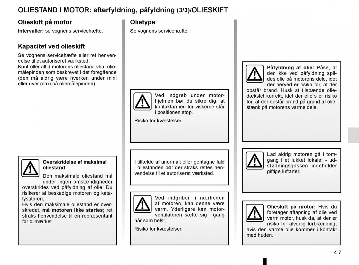 Renault Megane IV 4 Bilens instruktionsbog / page 257