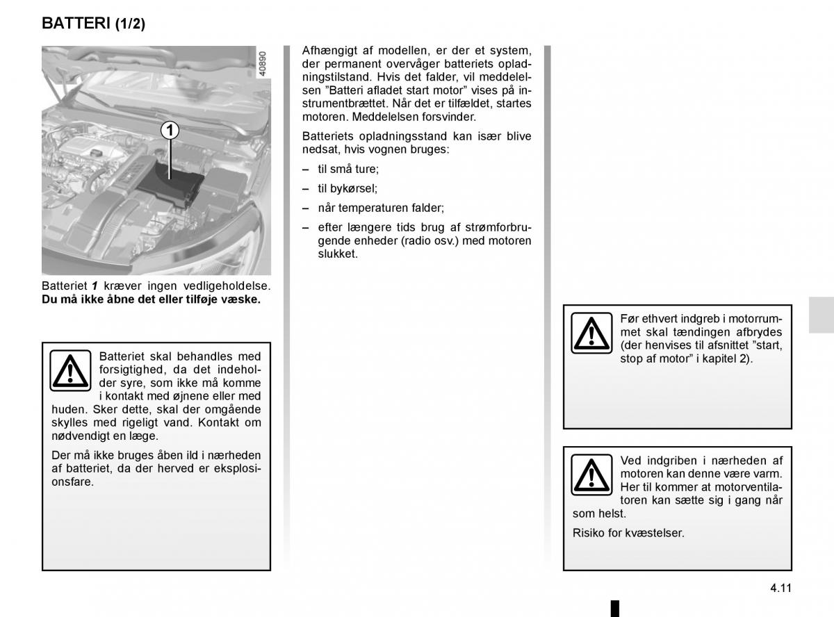 Renault Megane IV 4 Bilens instruktionsbog / page 261