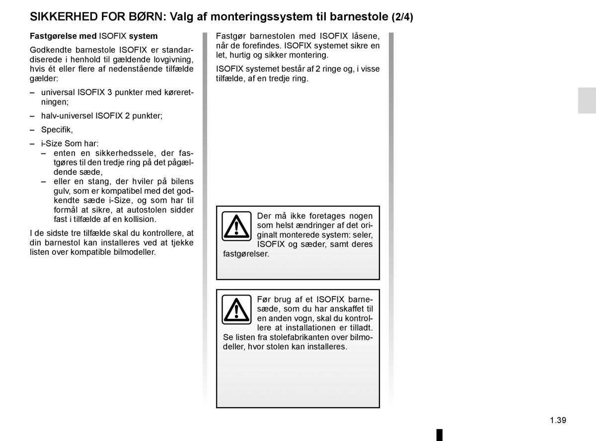 Renault Megane IV 4 Bilens instruktionsbog / page 45