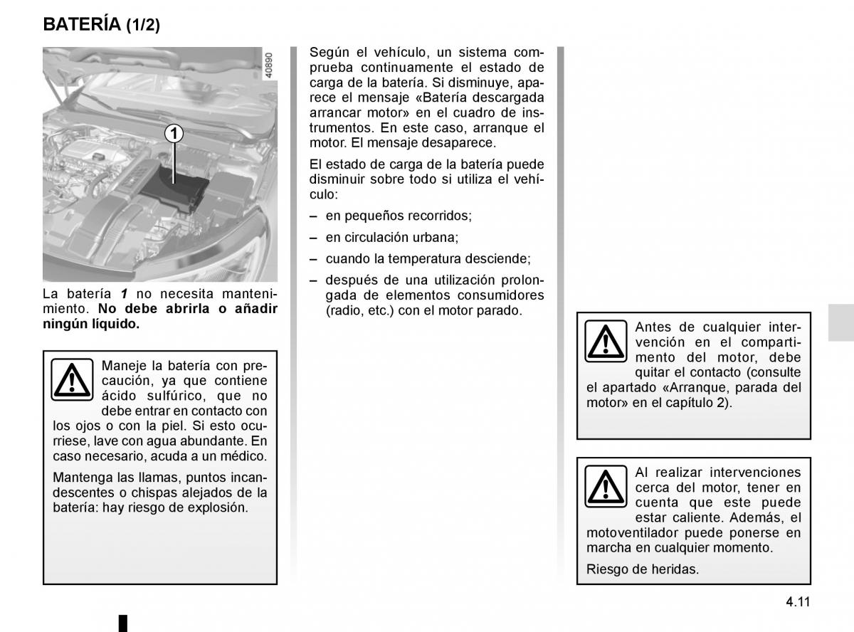 Renault Megane IV 4 manual del propietario / page 261