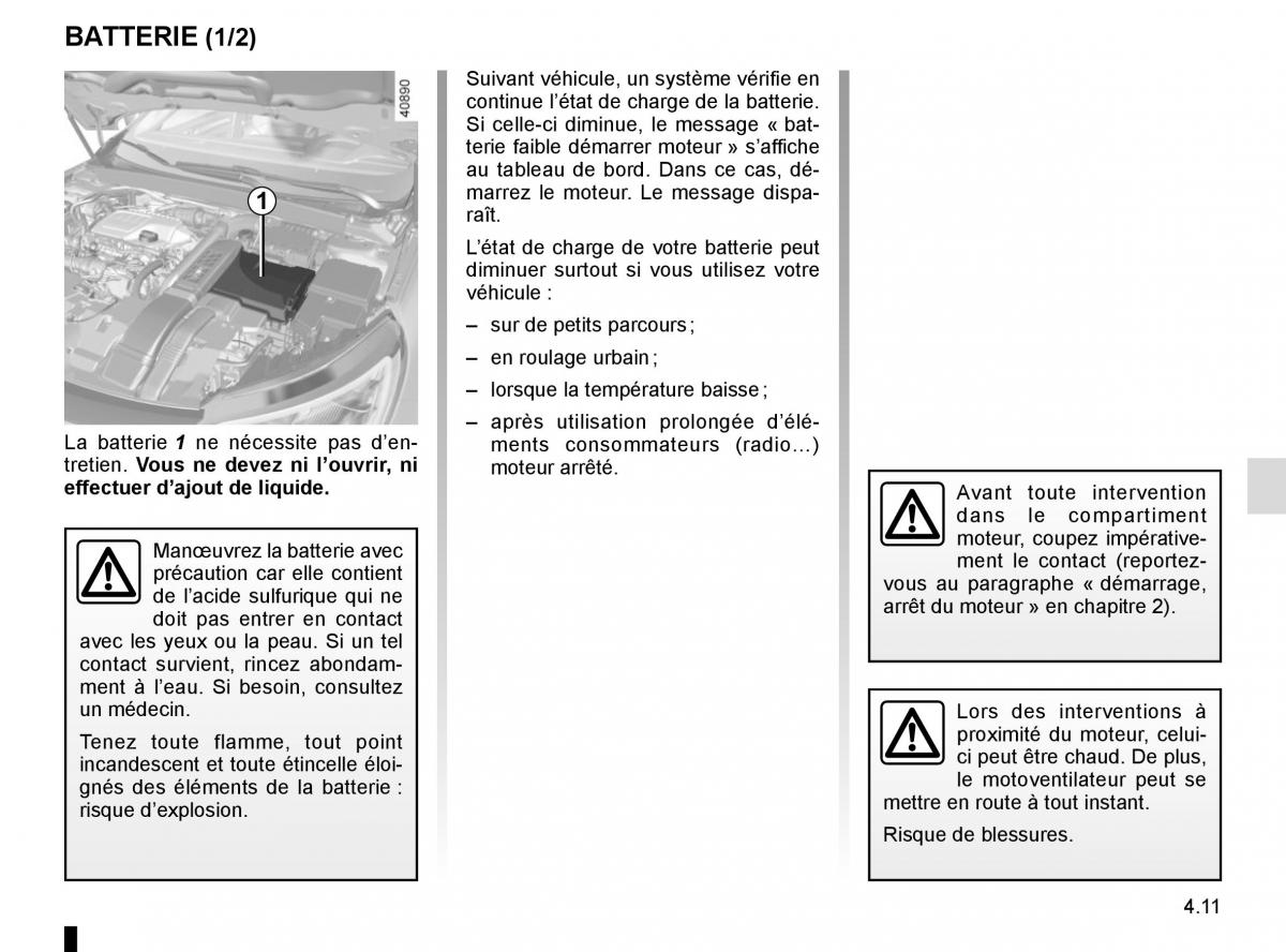 Renault Megane IV 4 manuel du proprietaire / page 261