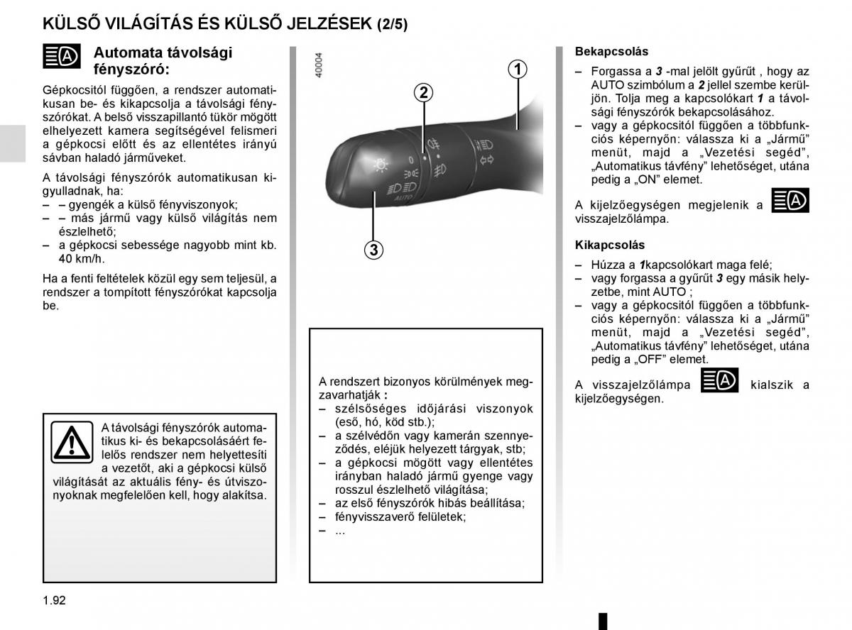 Renault Megane IV 4 Kezelesi utmutato / page 98