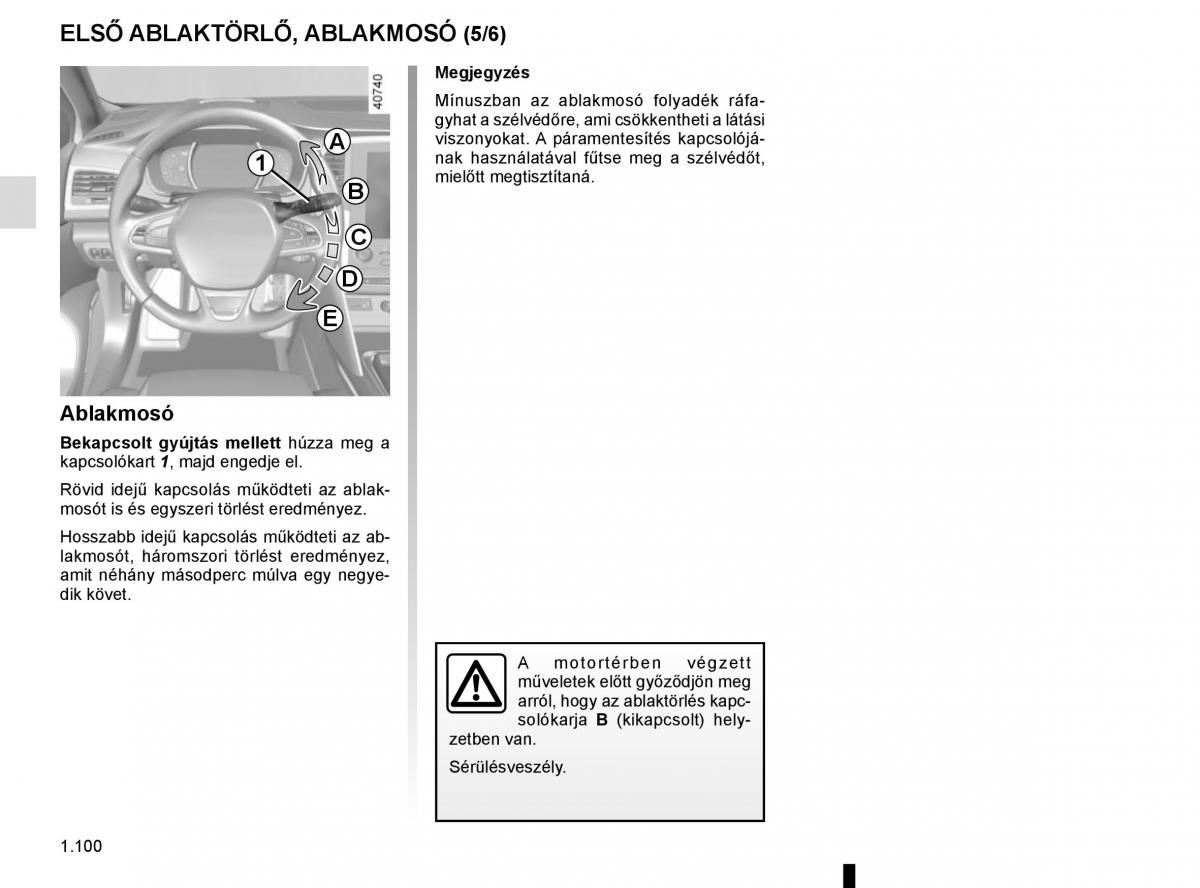 Renault Megane IV 4 Kezelesi utmutato / page 106