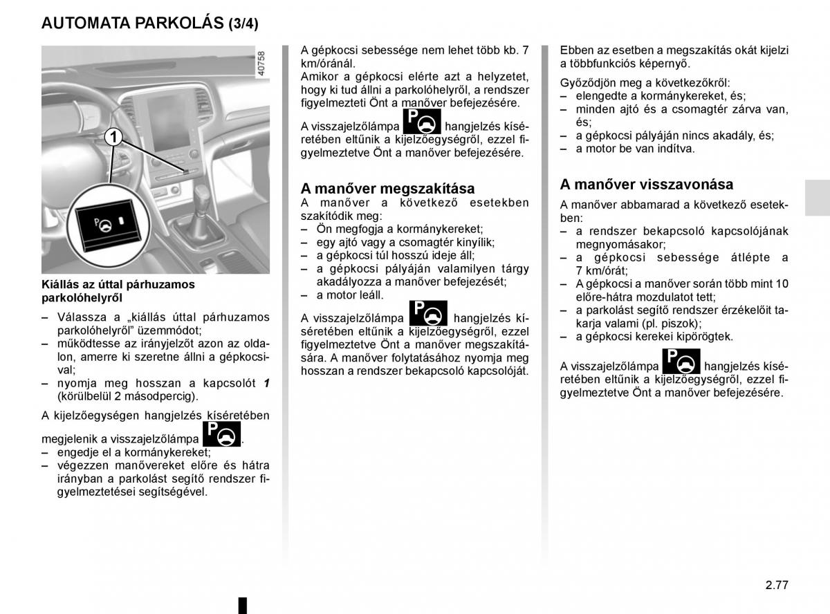 Renault Megane IV 4 Kezelesi utmutato / page 189