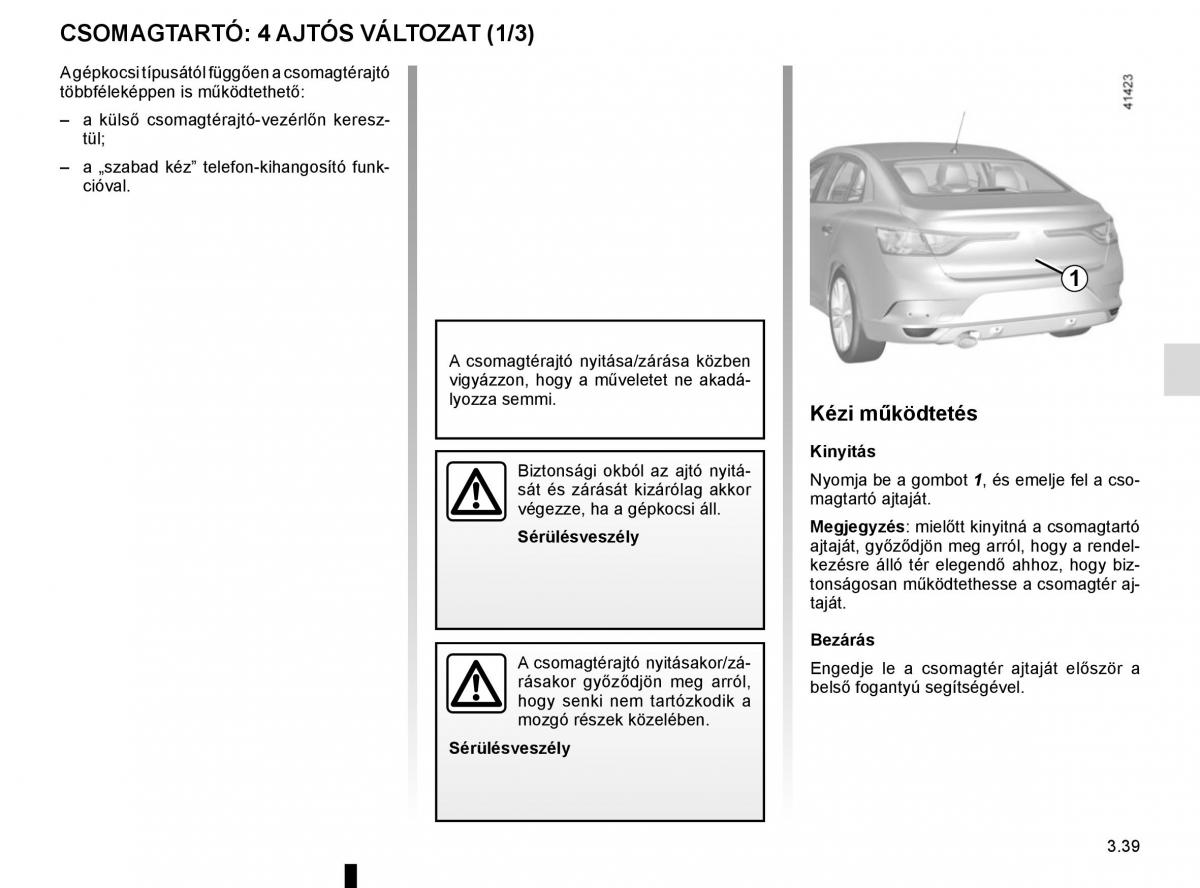 Renault Megane IV 4 Kezelesi utmutato / page 233