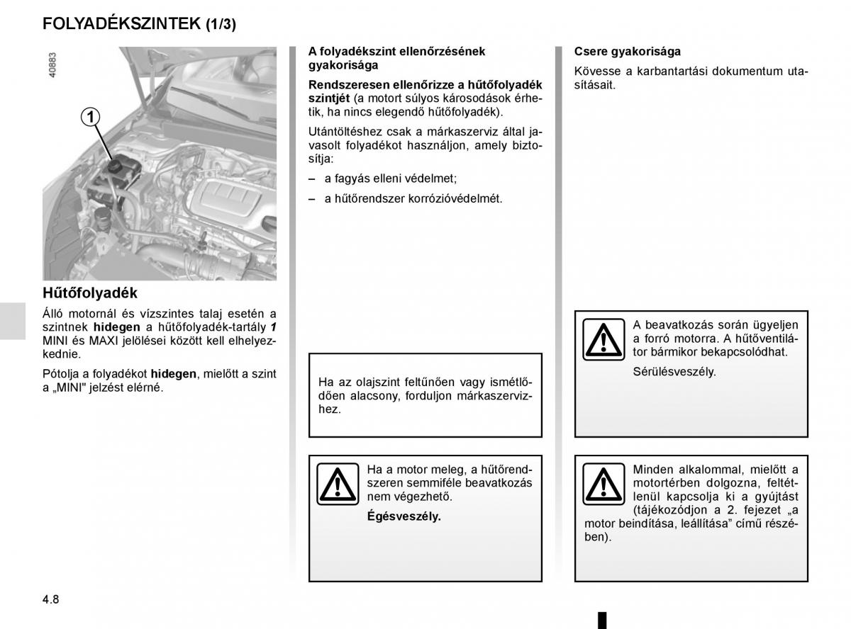 Renault Megane IV 4 Kezelesi utmutato / page 258