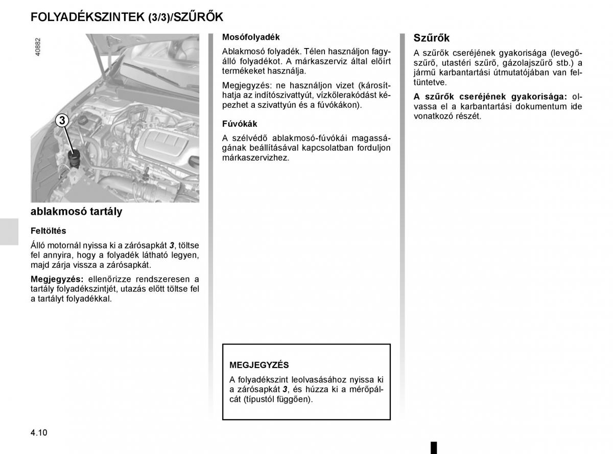 Renault Megane IV 4 Kezelesi utmutato / page 260