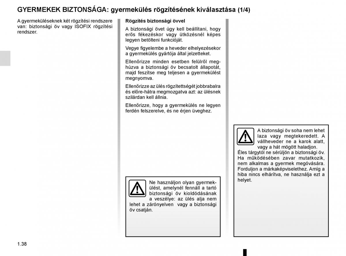 Renault Megane IV 4 Kezelesi utmutato / page 44