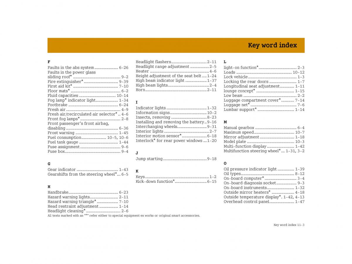 manual  Smart Forfour I 1 owners manual / page 263