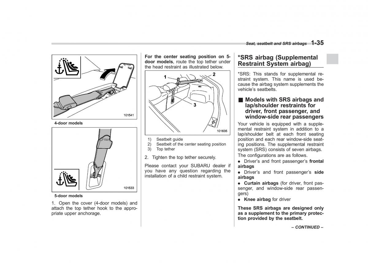 Subaru Impreza IV 4 owners manual / page 62