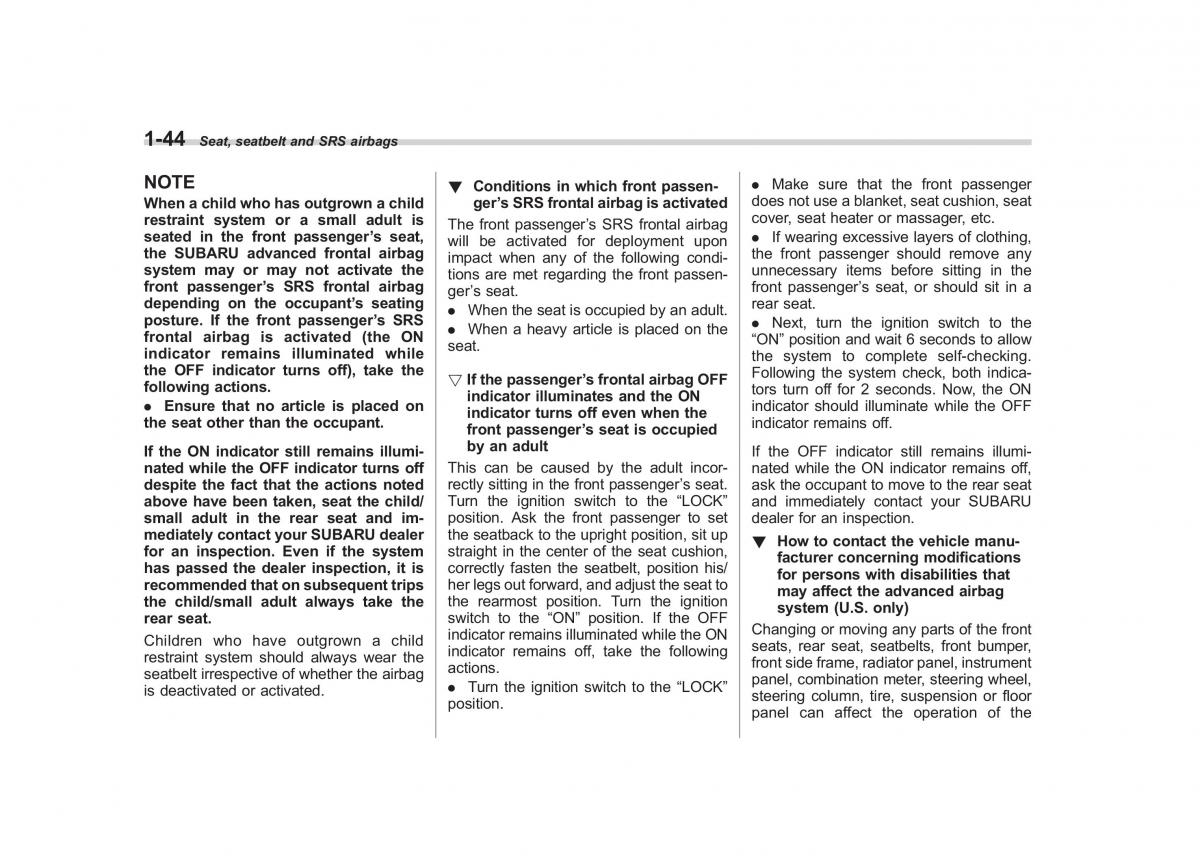 Subaru Impreza IV 4 owners manual / page 71