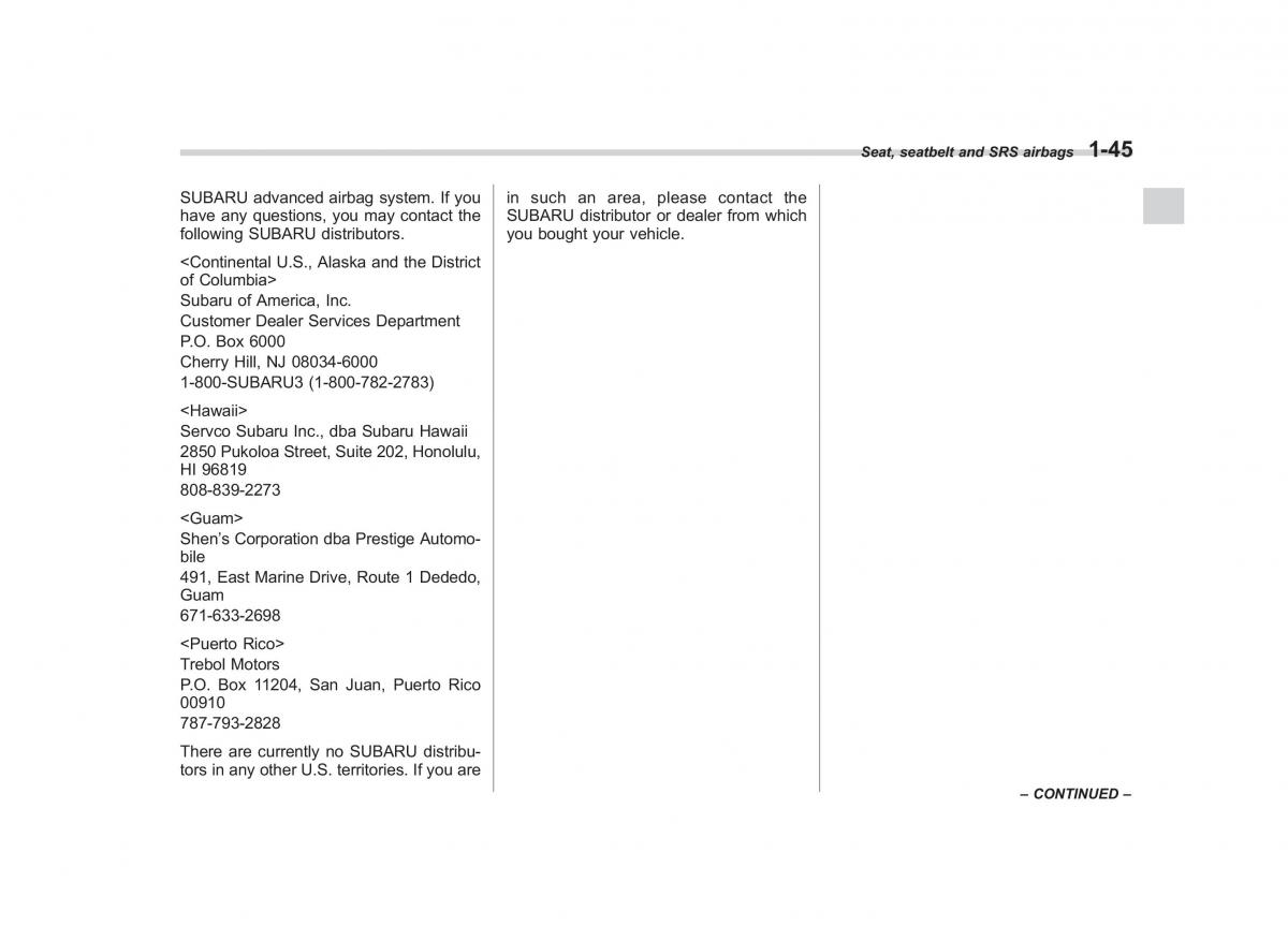 Subaru Impreza IV 4 owners manual / page 72