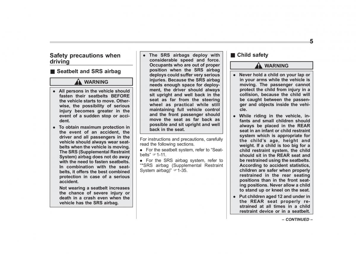 Subaru Impreza IV 4 owners manual / page 8