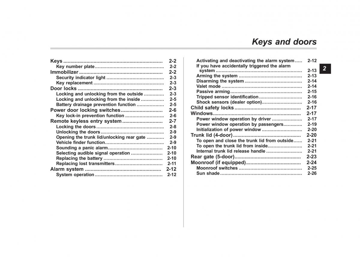 Subaru Impreza IV 4 owners manual / page 88