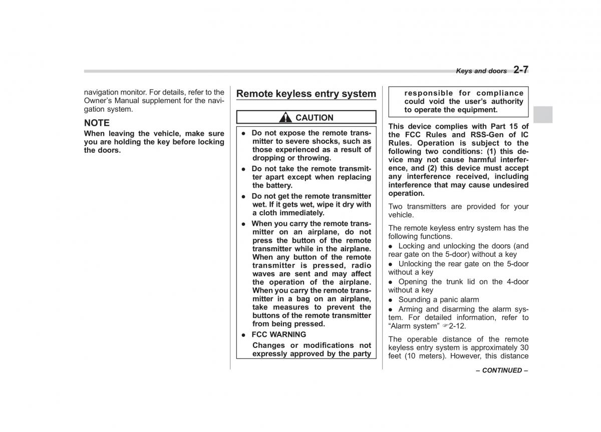 Subaru Impreza IV 4 owners manual / page 94