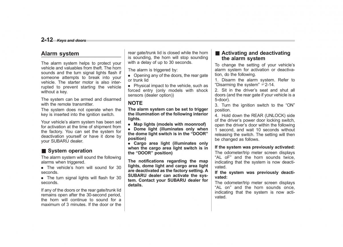 Subaru Impreza IV 4 owners manual / page 99