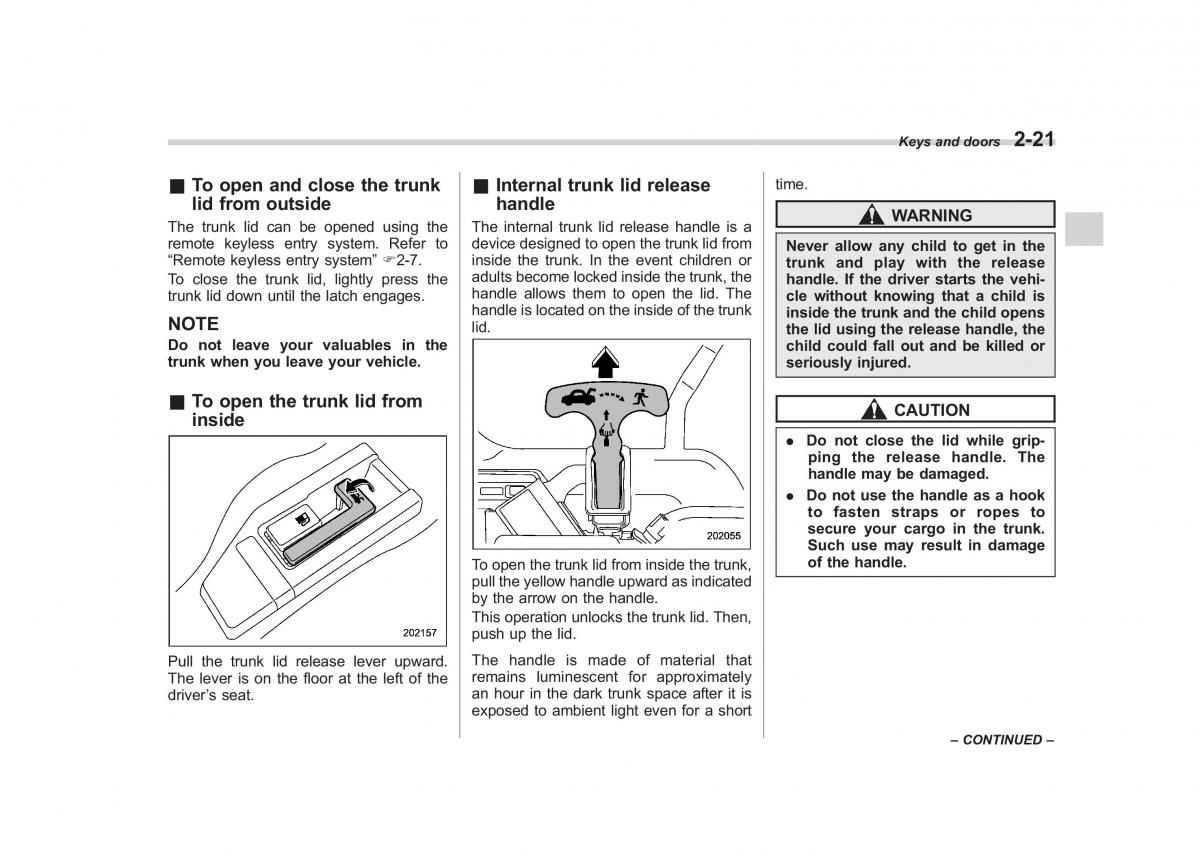 Subaru Impreza IV 4 owners manual / page 108