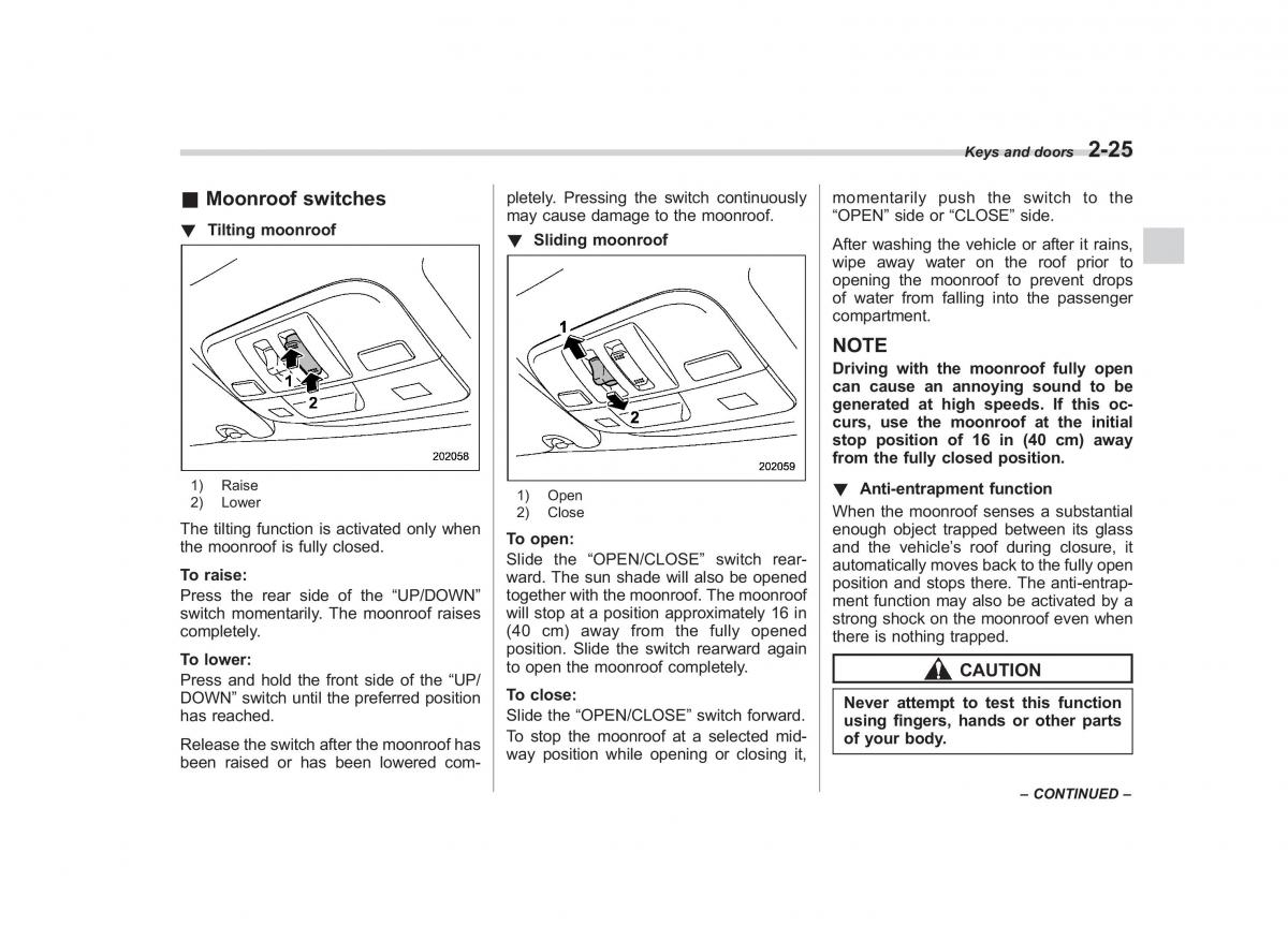 Subaru Impreza IV 4 owners manual / page 112