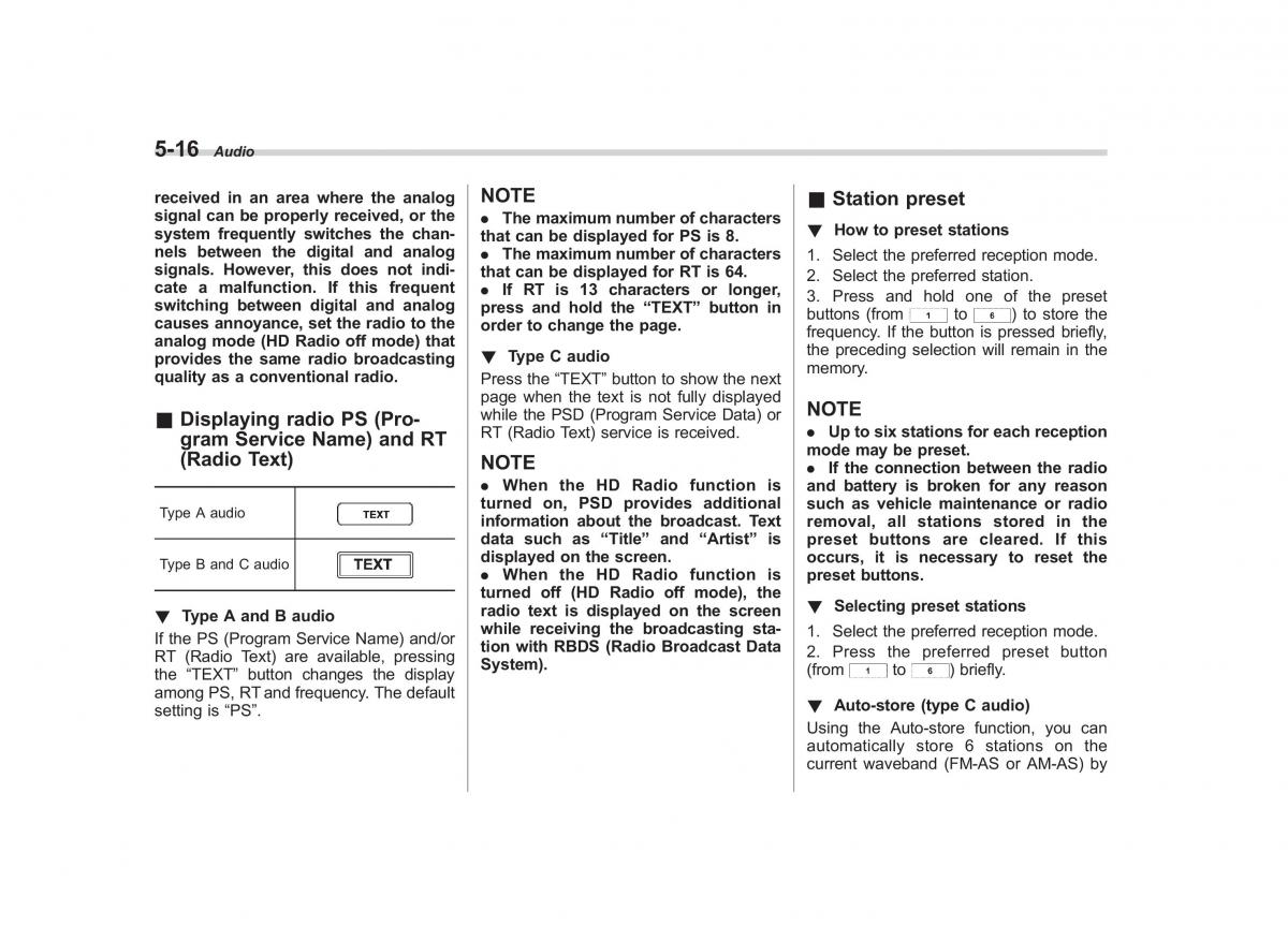 Subaru Impreza IV 4 owners manual / page 227