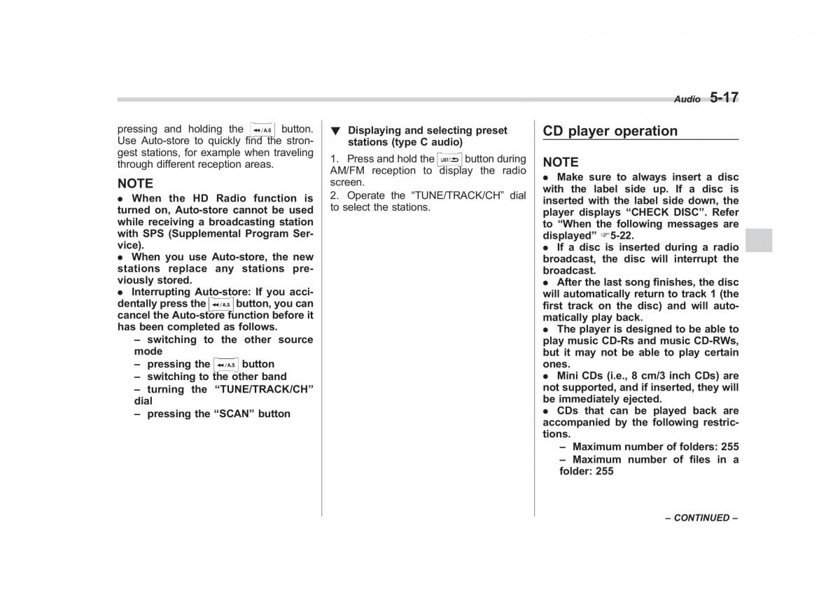 Subaru Impreza IV 4 owners manual / page 228