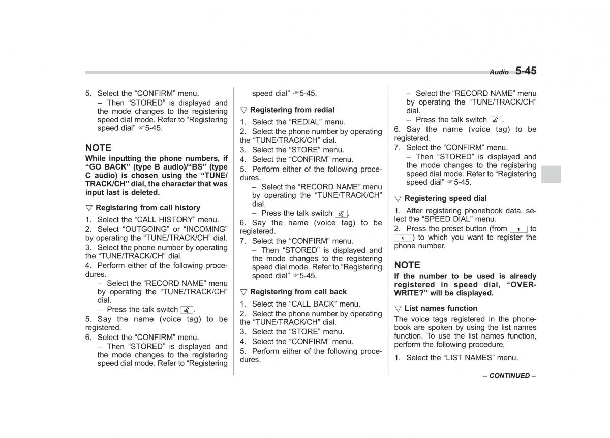 Subaru Impreza IV 4 owners manual / page 256