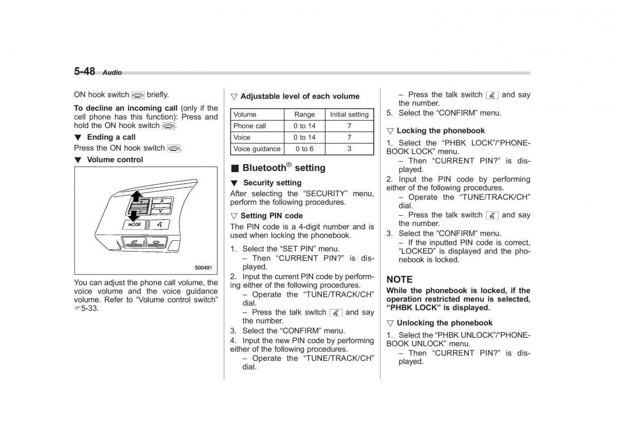 Subaru Impreza IV 4 owners manual / page 259