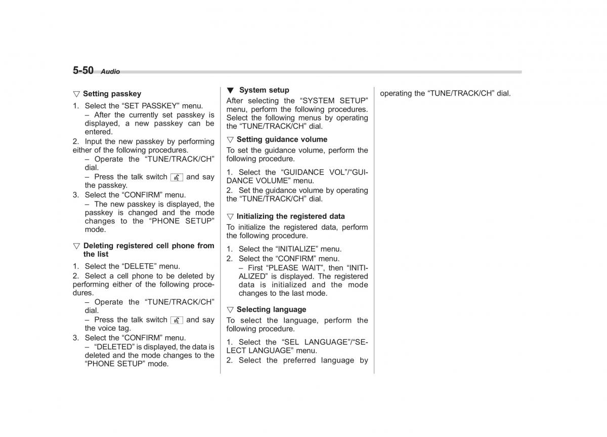 Subaru Impreza IV 4 owners manual / page 261