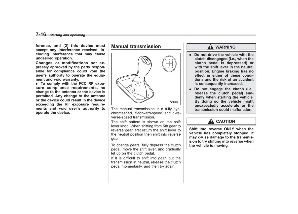 Subaru Impreza IV 4 owners manual / page 291