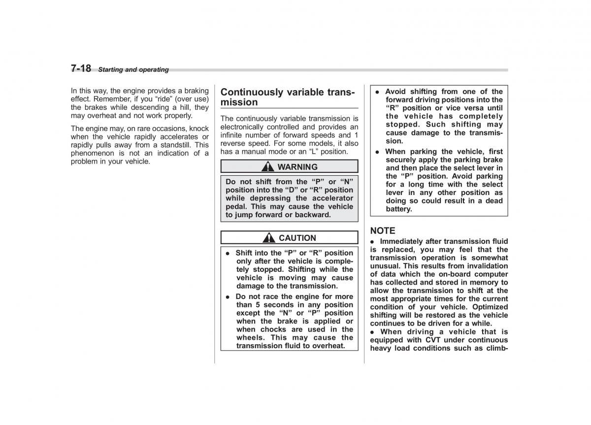 Subaru Impreza IV 4 owners manual / page 293