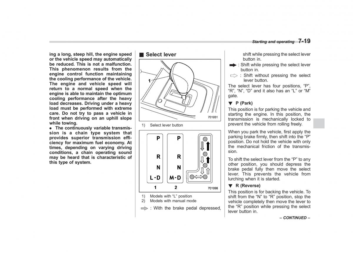 Subaru Impreza IV 4 owners manual / page 294