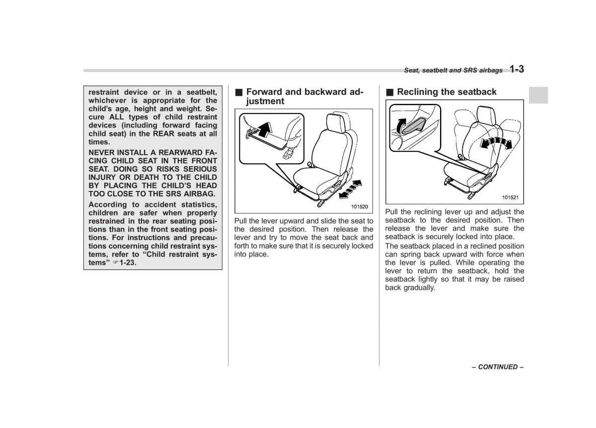 Subaru Impreza IV 4 owners manual / page 30