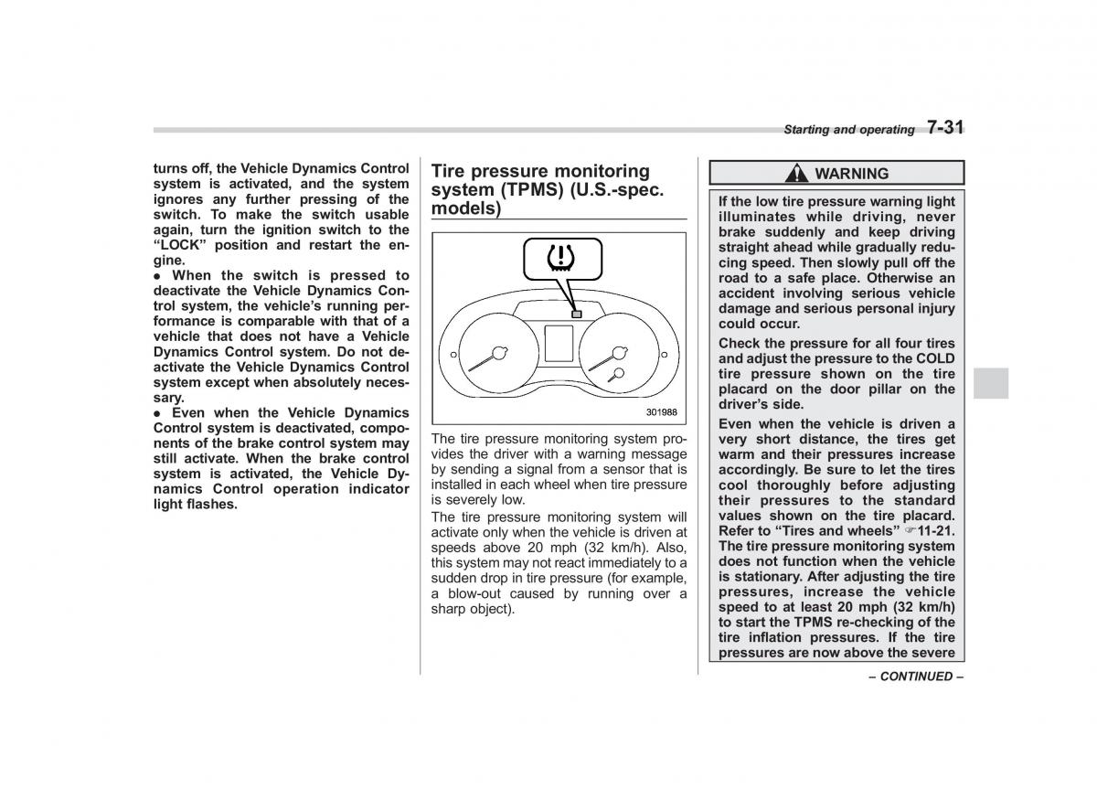 Subaru Impreza IV 4 owners manual / page 306