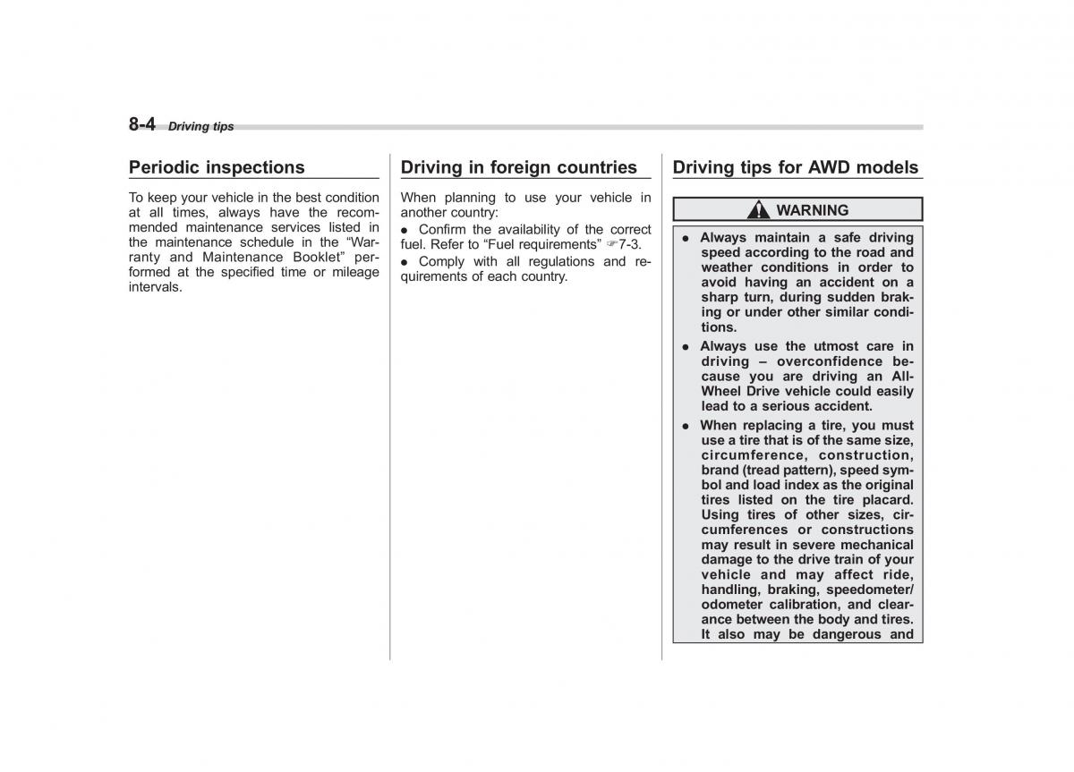 Subaru Impreza IV 4 owners manual / page 319