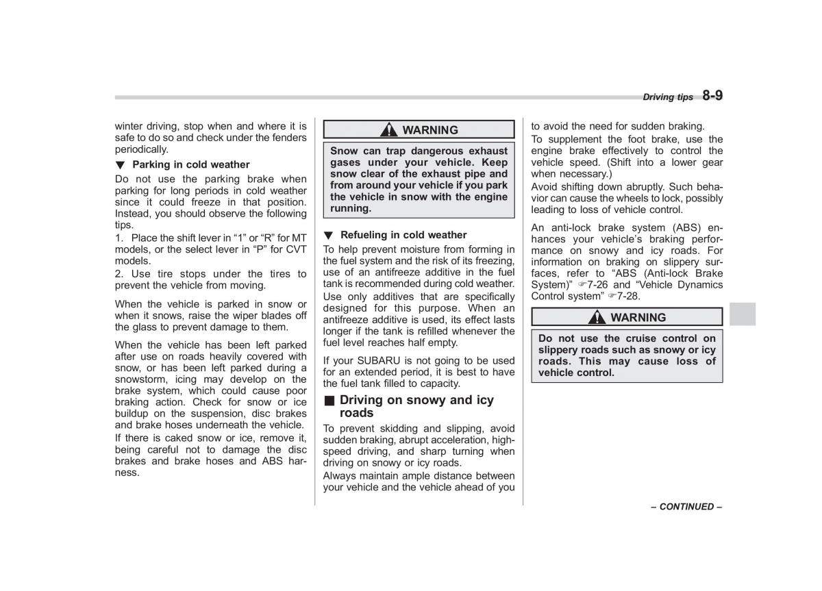 Subaru Impreza IV 4 owners manual / page 324