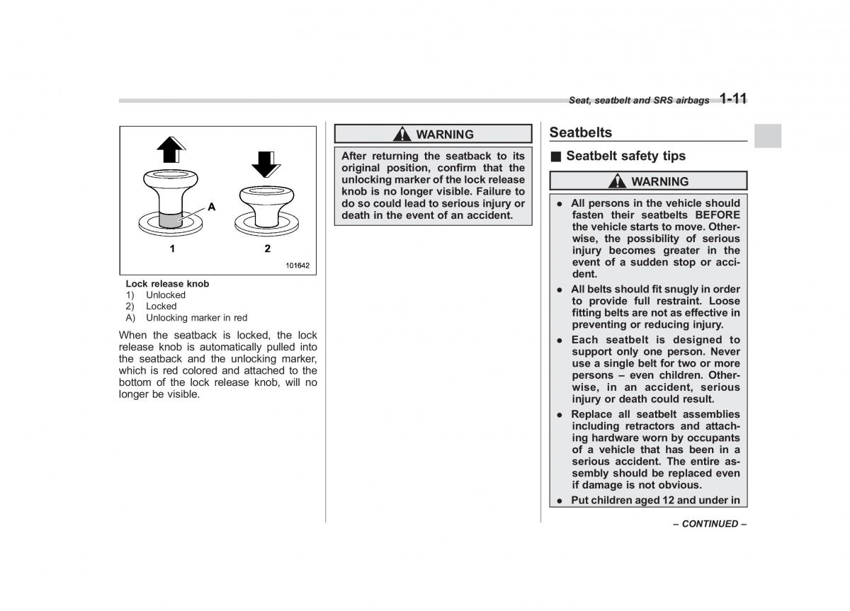 Subaru Impreza IV 4 owners manual / page 38