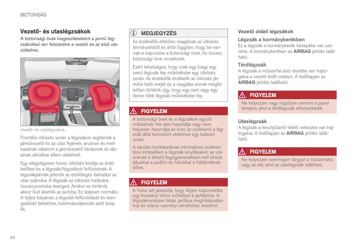 Volvo XC90 II 2 Kezelesi utmutato / page 66