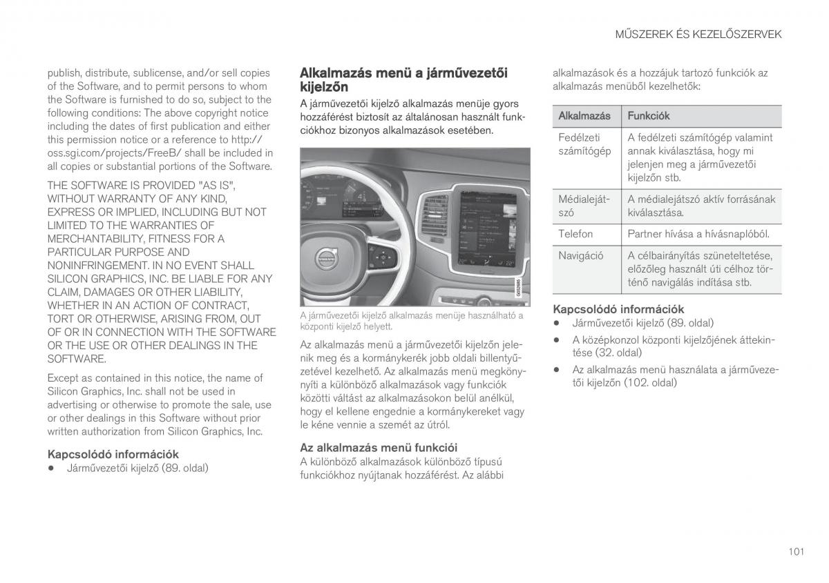 Volvo XC90 II 2 Kezelesi utmutato / page 103