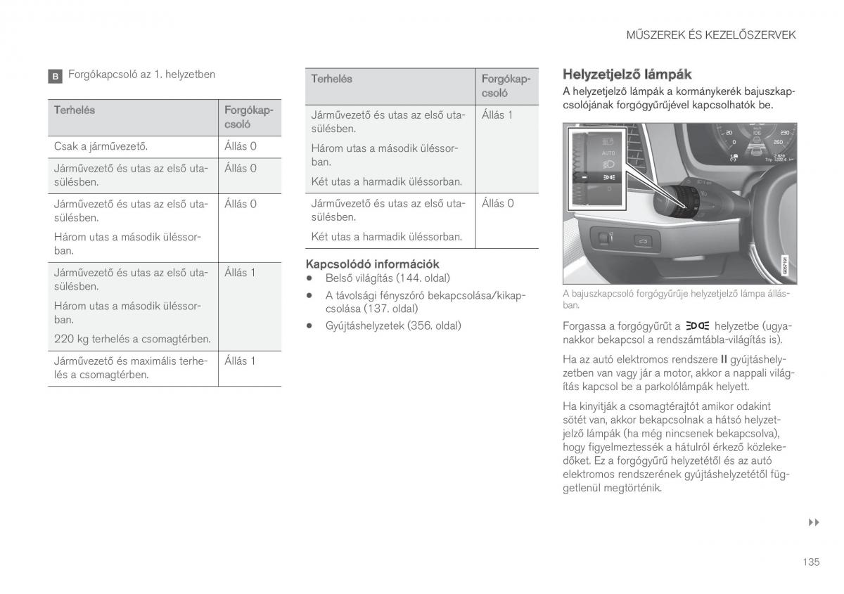 Volvo XC90 II 2 Kezelesi utmutato / page 137